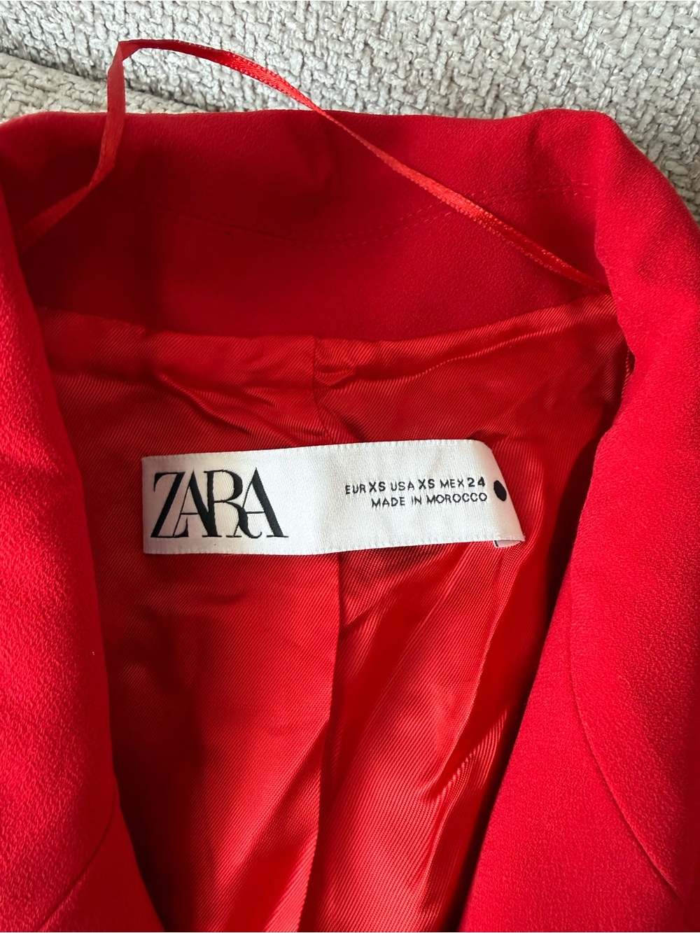 ZARA Red Double-Breasted Women's Blazer Jacket NWT - Picture 5 of 7